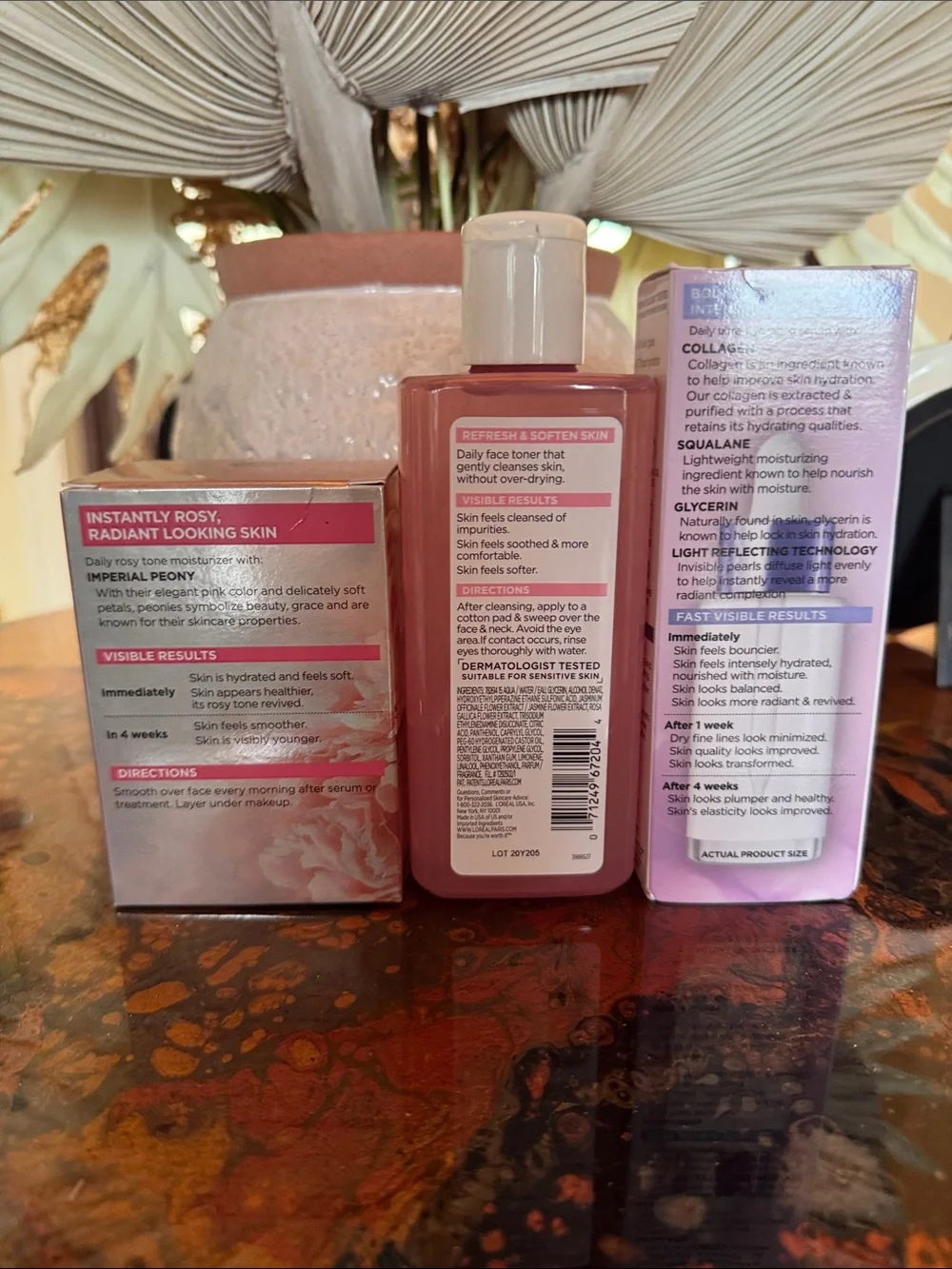 L'Oreal Serum, Moisturizer & Toner skincare set